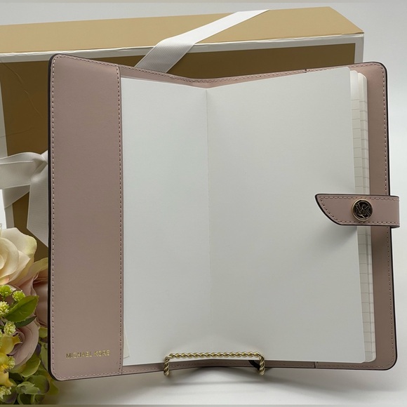 Michael Kors Medium Studded Pebbled Leather Notebook - Picture 13 of 16